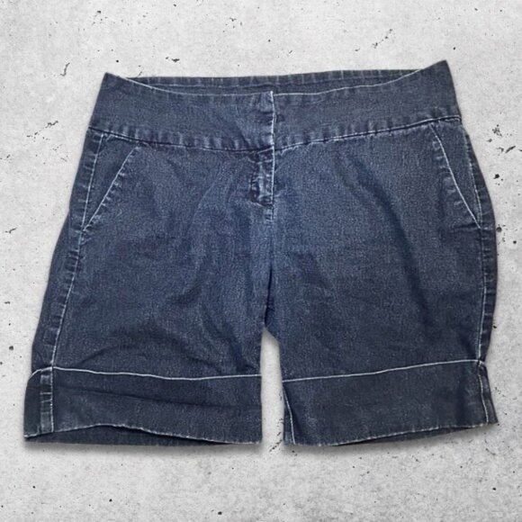 Halogen Casual Jean Shorts Cuffed Waist‎ Comfortable Soft Durable Denim Blue W 6 - Picture 1 of 9